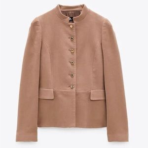 Zara Tan Blazer with Gold Buttons